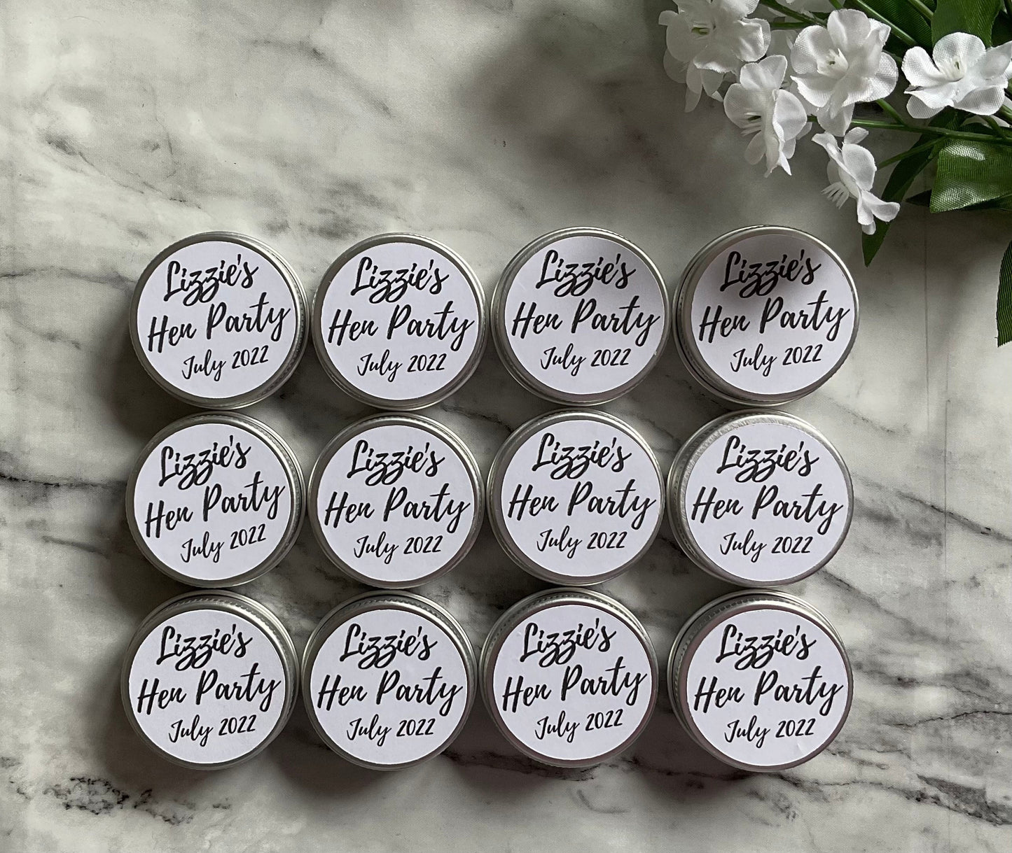 Wedding personalised favour tins