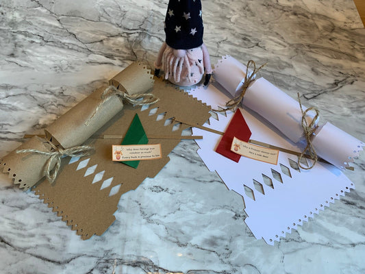 Brown and white Christmas crackers