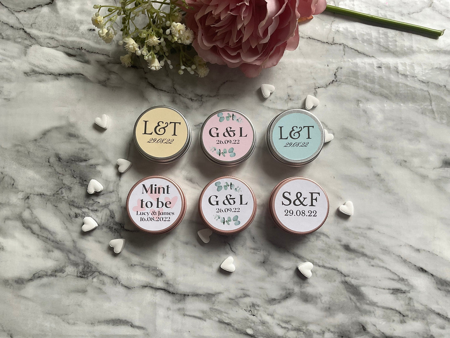 Wedding favour tins set