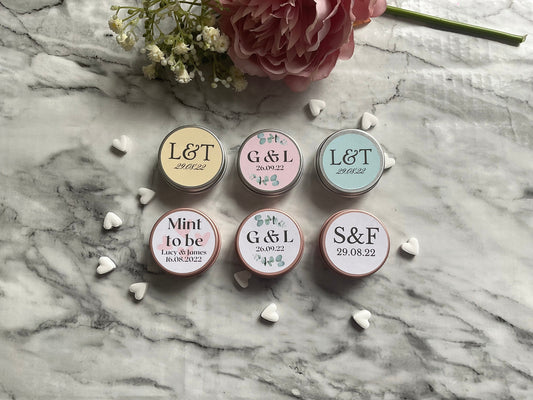 Wedding favour tins set