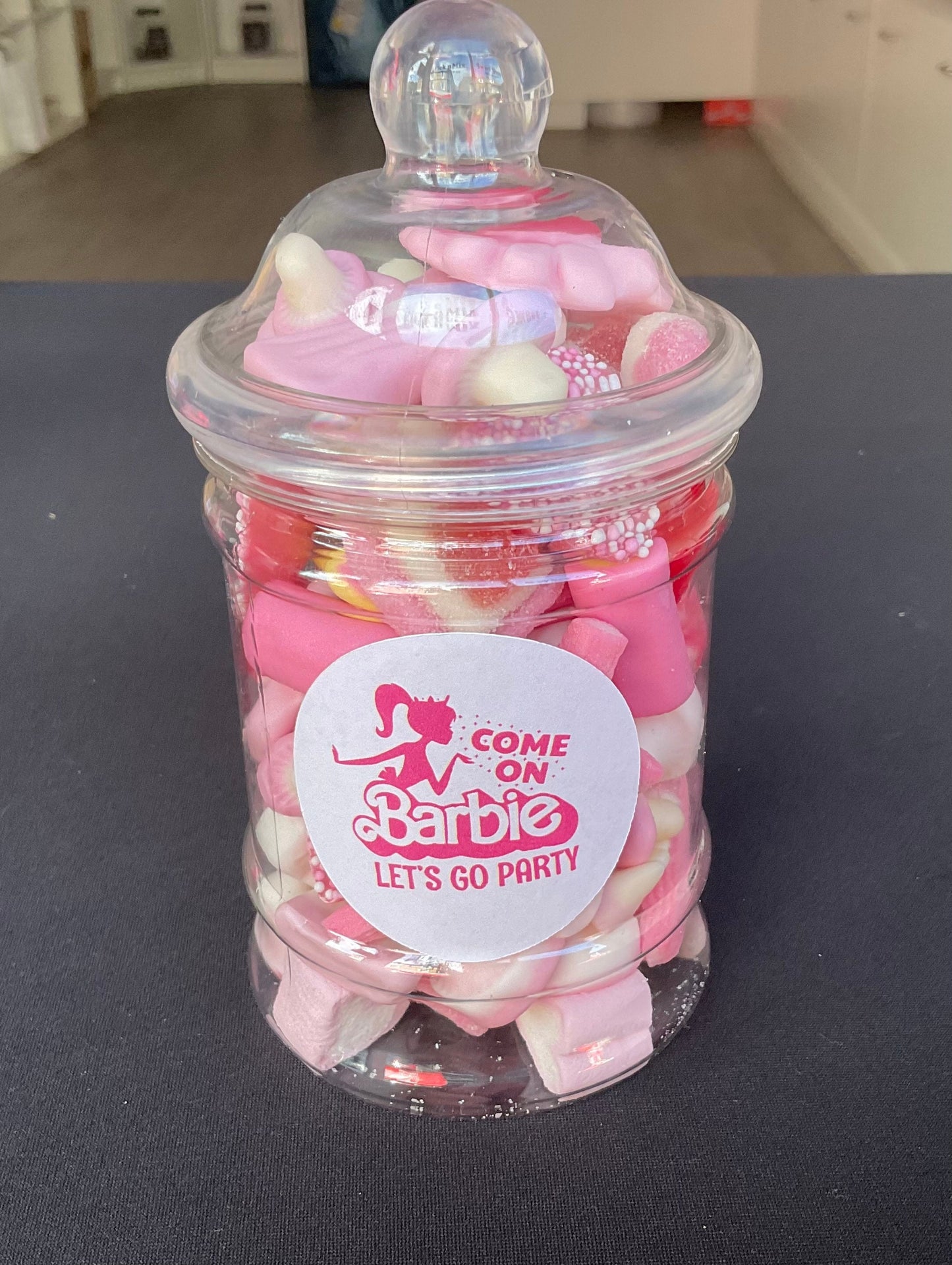 Barbie plastic jar sweets mix